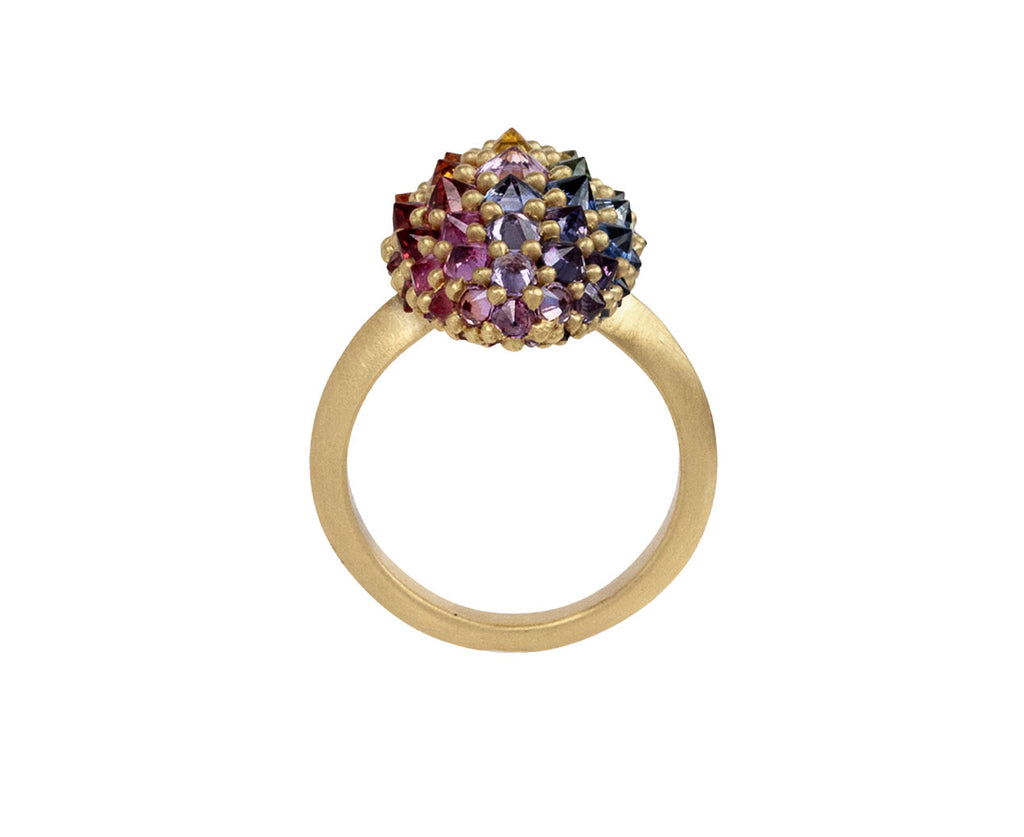 Polly Wales Rainbow Sapphire Sputnik Cocktail Ring Top View