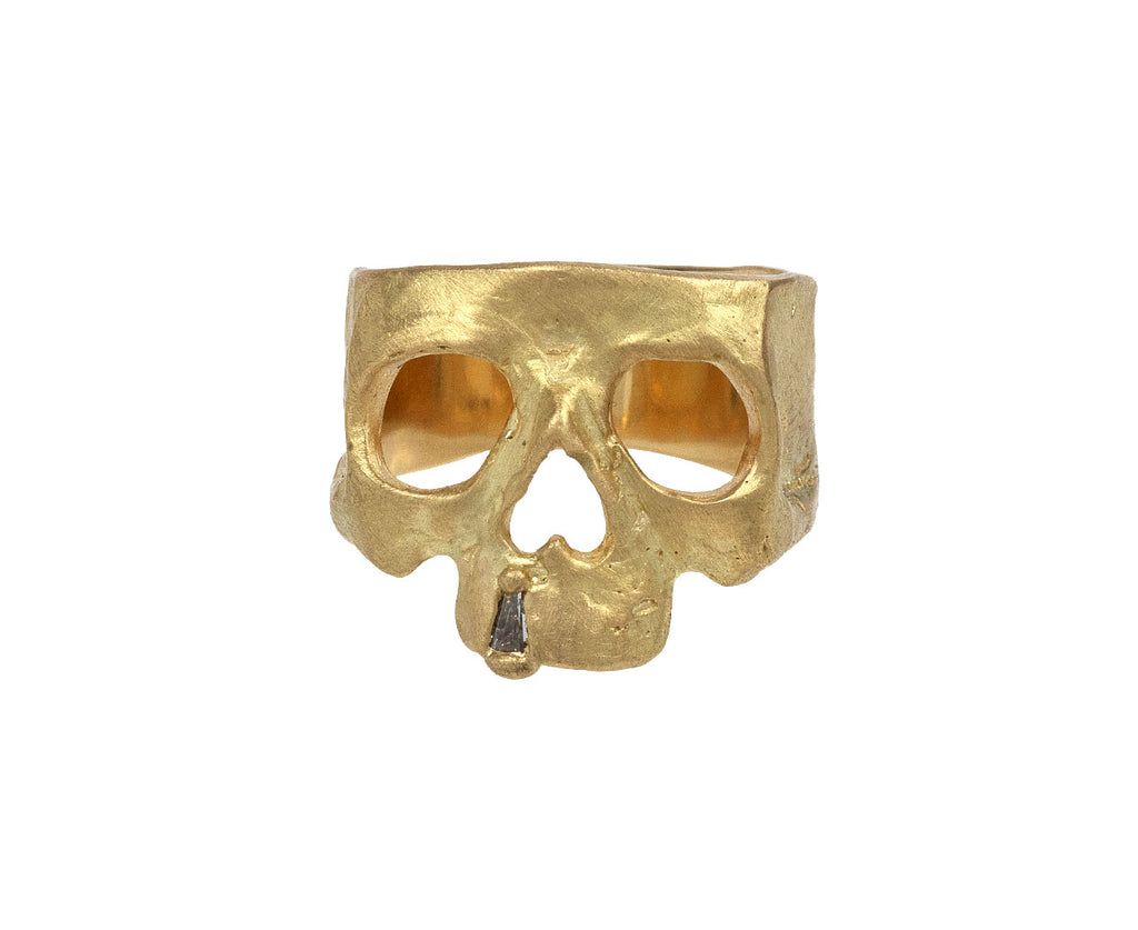 Polly Wales Large Face Snaggletooth Skull Ring