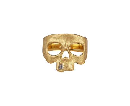 Polly Wales Diamond Snaggletooth Skull Pinky Ring