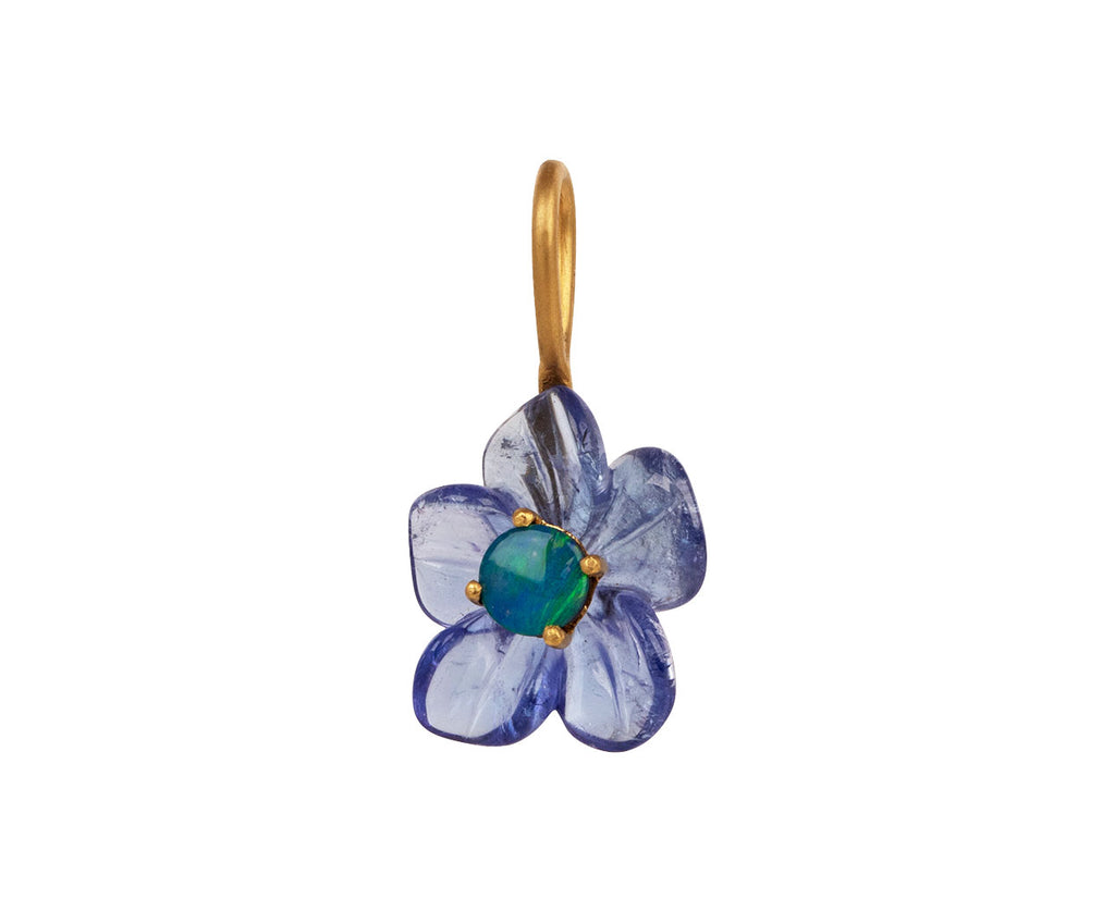 Cathy Waterman Tanzanite and Boulder Opal Jeweled Flower Charm Pendant ONLY