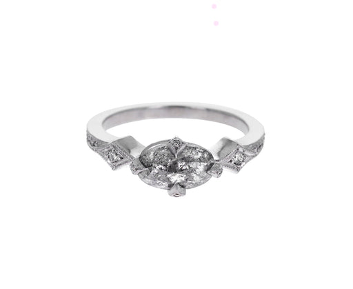 Gray Diamond Antique Prong Solitaire