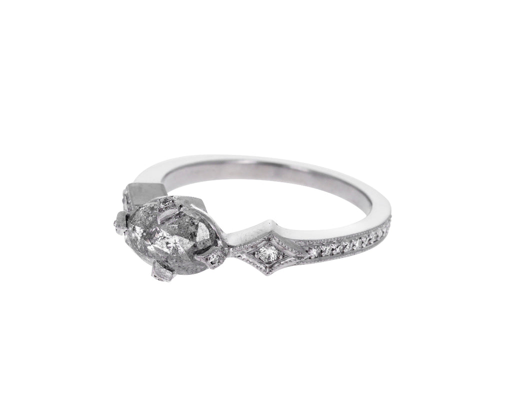Gray Diamond Antique Prong Solitaire