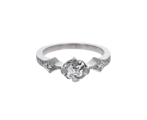 Rosecut Diamond Antique Prong Solitaire Ring