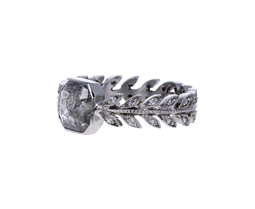 Rustic Rose Cut Diamond Wheat Band