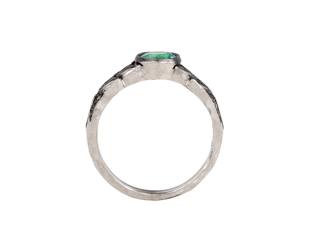 Emerald and Marquise Diamond Small Garland Ring