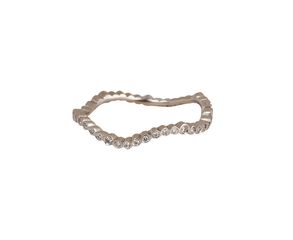 Cathy Waterman Platinum and Diamond Scallop Band Side View