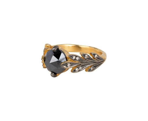 Cathy Waterman Black Diamond Leafside Ring Side View