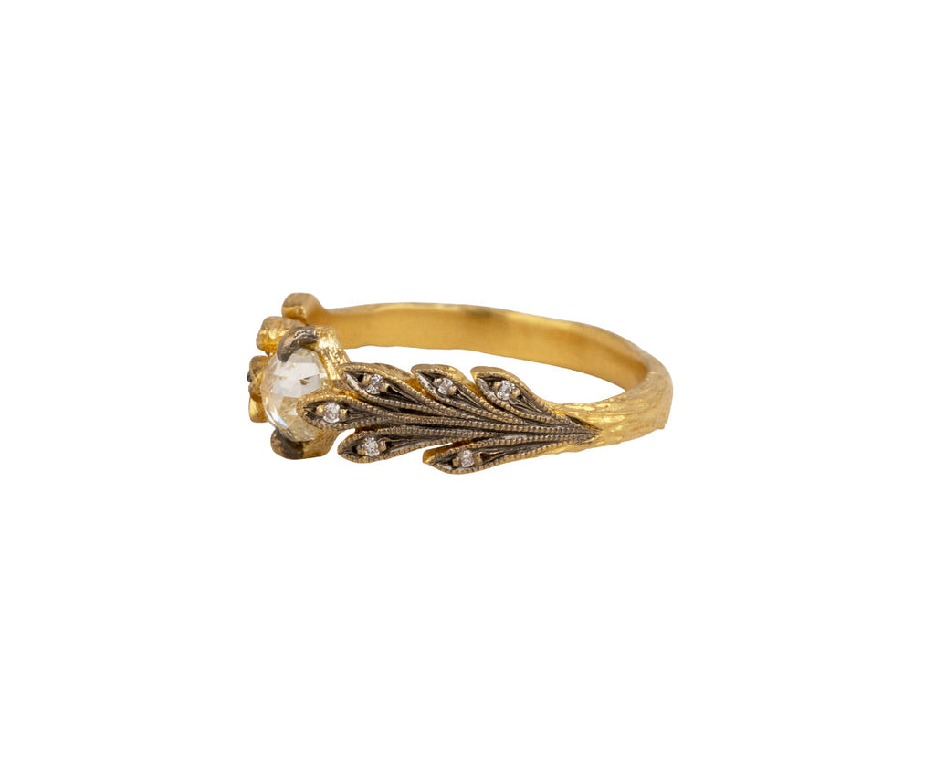 Moghul Diamond Leaf Side Ring