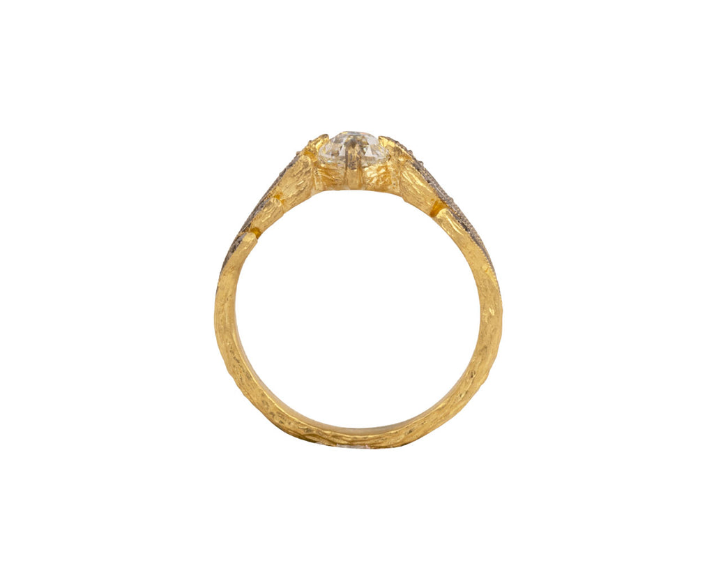 Moghul Diamond Leaf Side Ring
