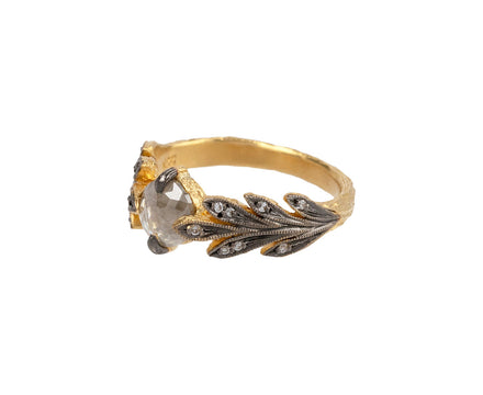 Round Rustic Diamond Leaf Side Ring - TWISTonline 