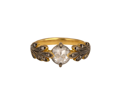 Cathy Waterman Rose Cut Rustic Diamond Leaf Side Ring