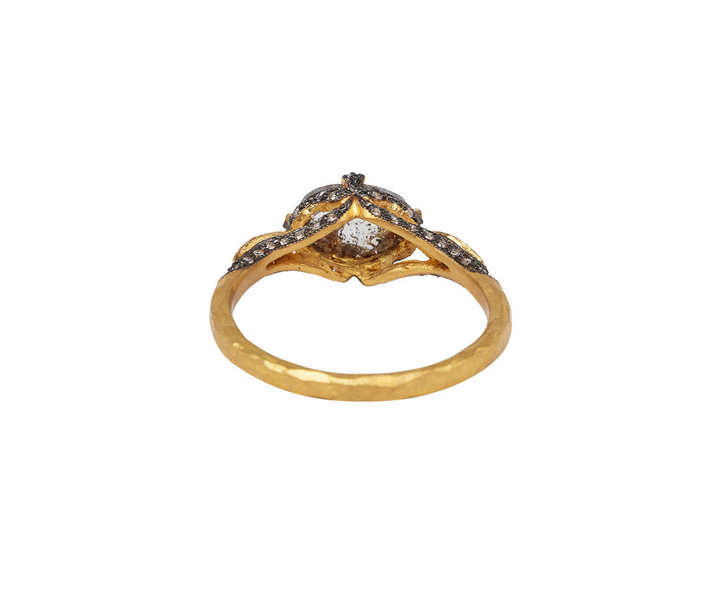 Rustic Diamond Petal Side Ring