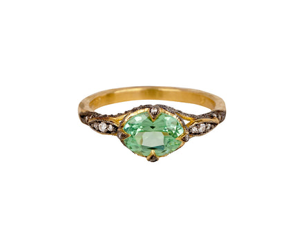 Cathy Waterman Mint Green Tourmaline Petal Side Ring