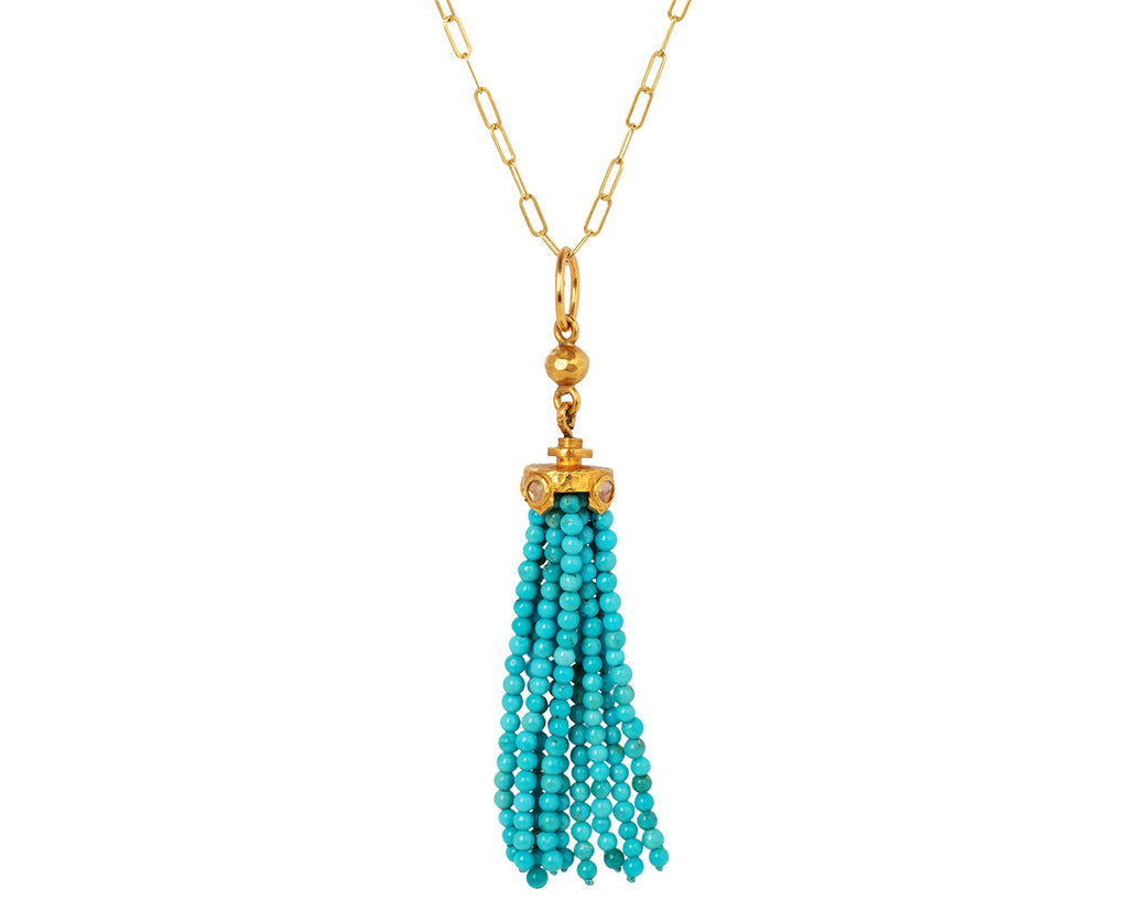 Turquoise Tassel Charm Pendant ONLY