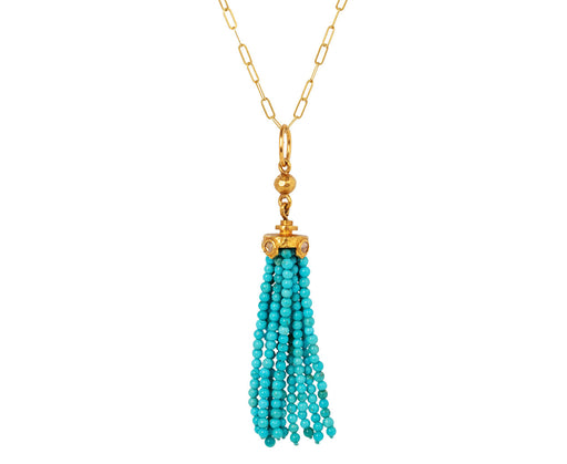 Turquoise Tassel Charm Pendant ONLY