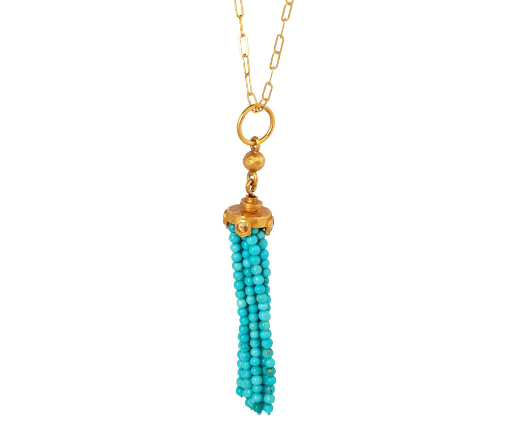 Turquoise Tassel Charm Pendant ONLY
