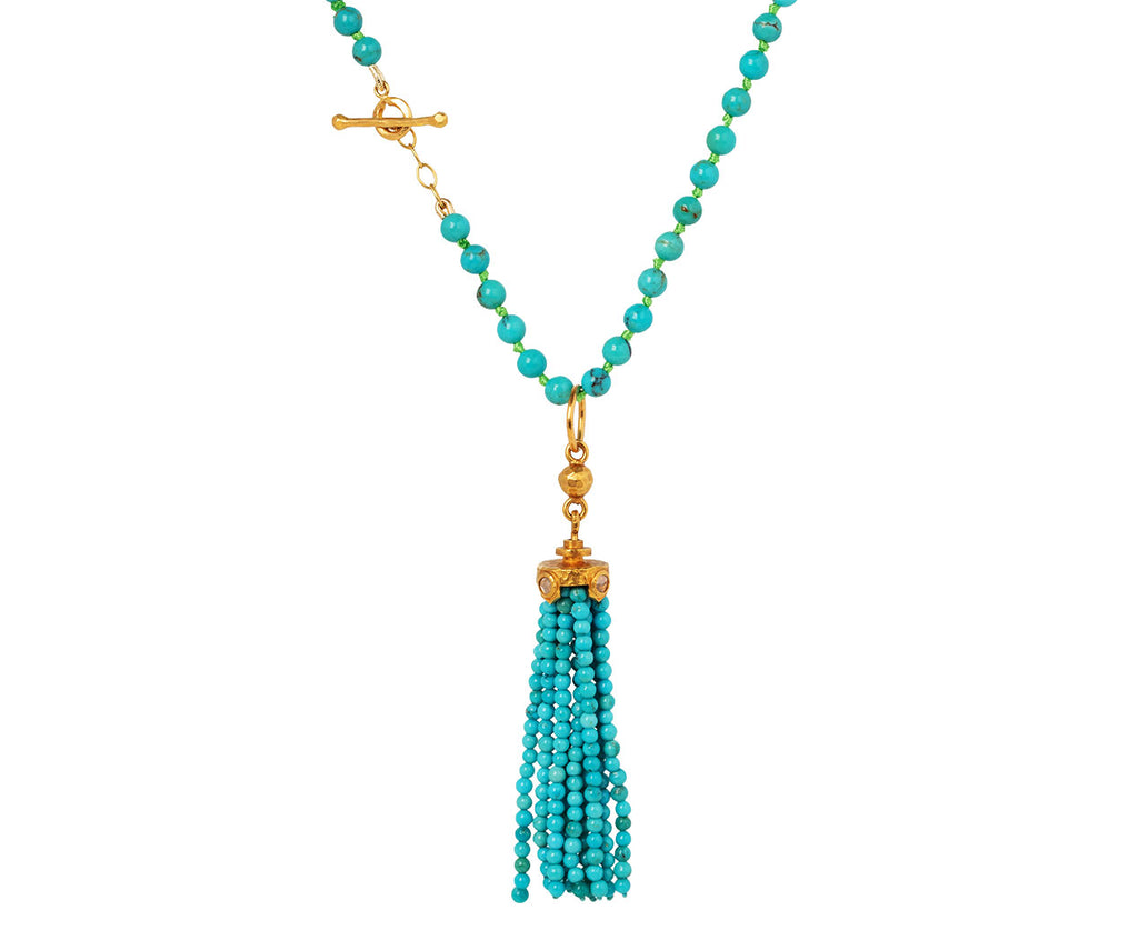 Turquoise Tassel Charm Pendant ONLY
