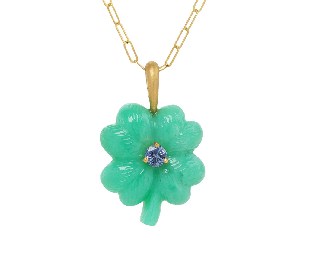 Cathy Waterman Chrysoprase and Sapphire Clover Charm ONLY