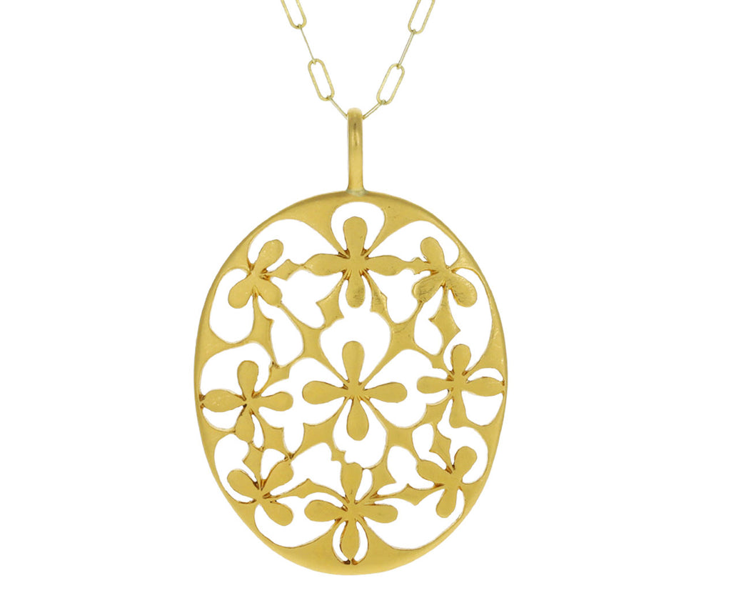 Oval 4-Petal Lace Charm Pendant ONLY