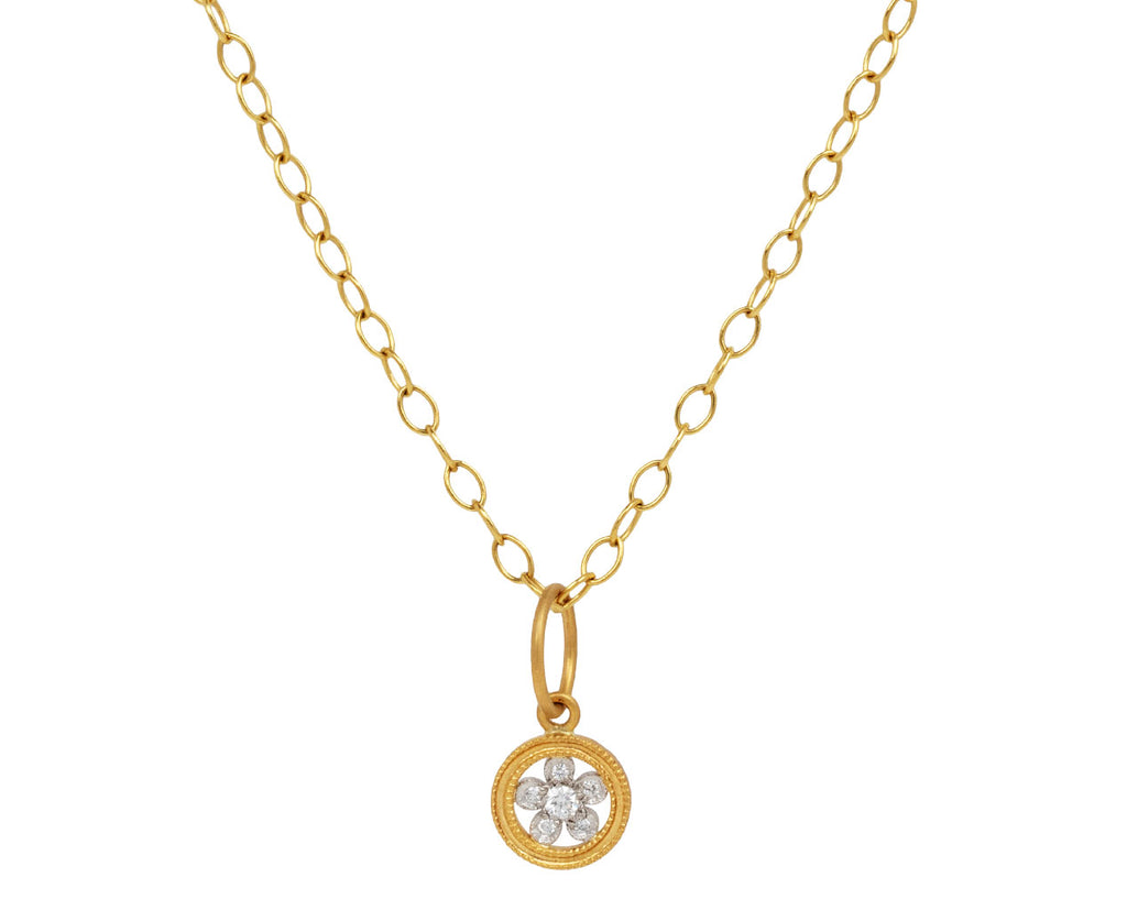 Double Milgrain Daisy Charm Pendant