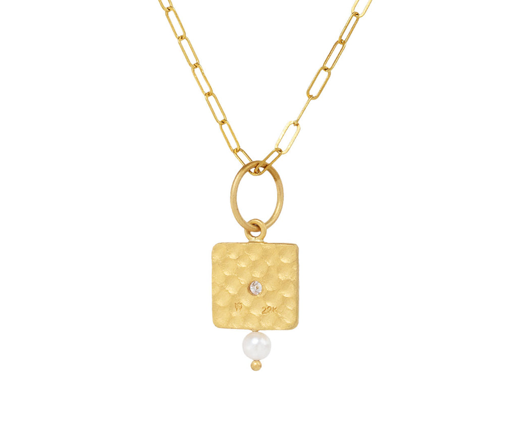Cathy Waterman Back Angle of Gold Diamond Pearl Daisy Charm ONLY
