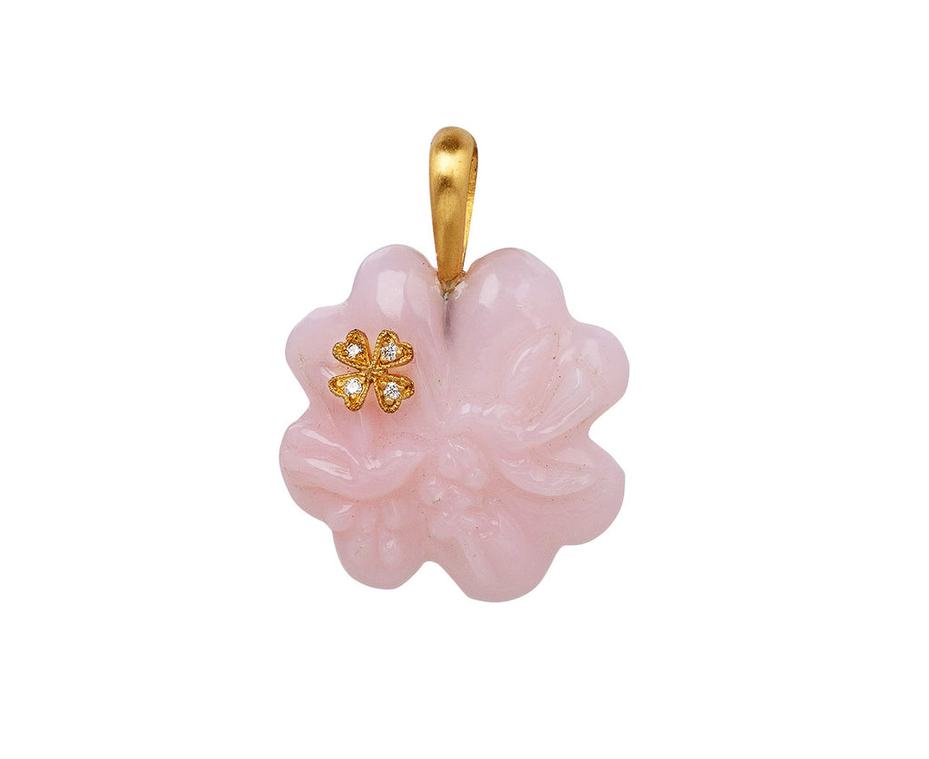 Cathy Waterman Carved Pink Opal Lovebirds Charm ONLY
