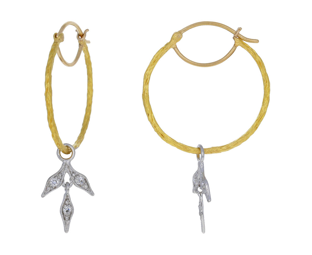 Branched Hoops with Platinum Leaf Dangles
