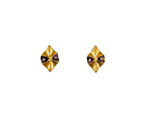 Tiny Sand Dollar Earrings with Diamonds - TWISTonline 