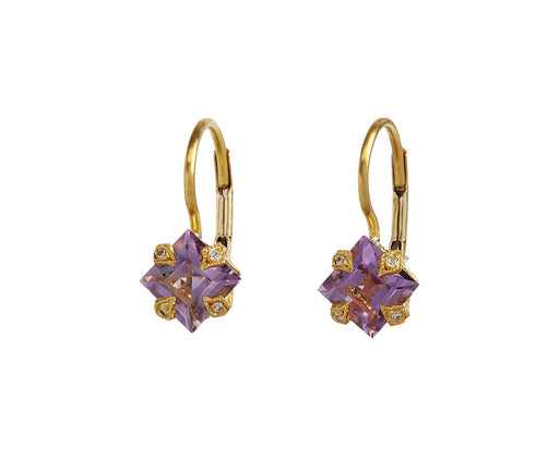 Amethyst Square Thorn Earrings