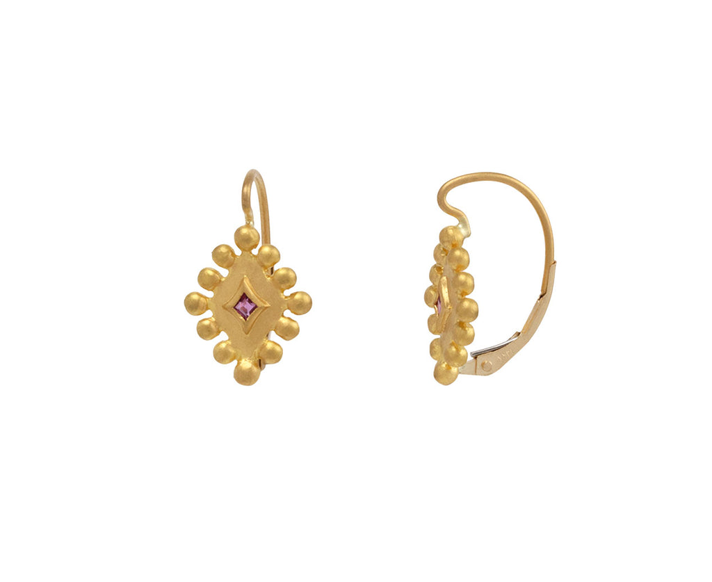Cathy Waterman Ruby Bead Earrings Side View