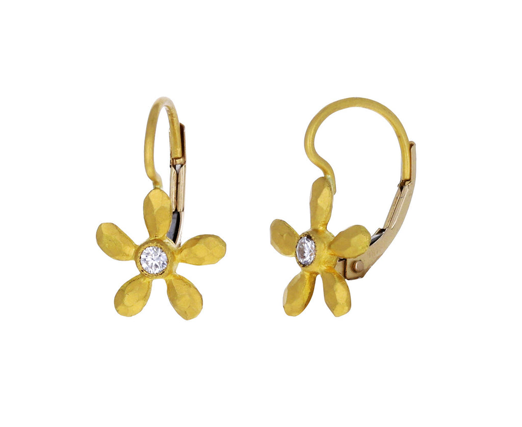 Small Diamond Daisy Earrings