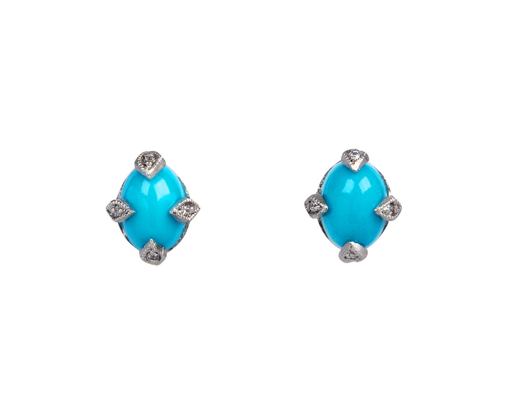 Turquoise Antique Prong Stud Earrings