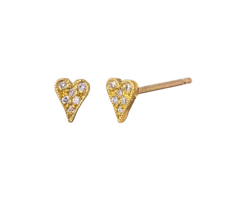 Tiny Diamond Heart Earrings - TWISTonline 