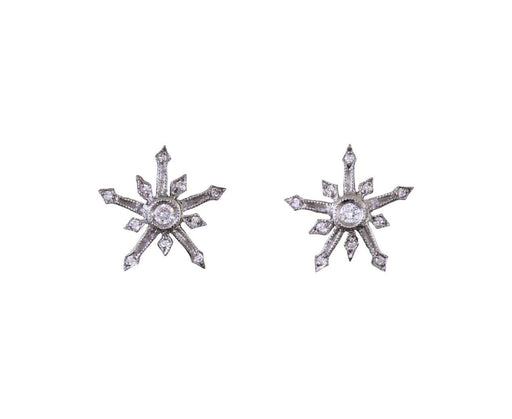 Small Diamond Snowflake Arrow Post Earrings - TWISTonline 