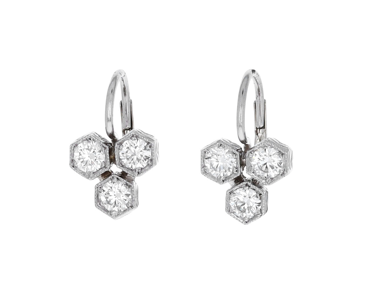 Triple Hexagonal Earrings
