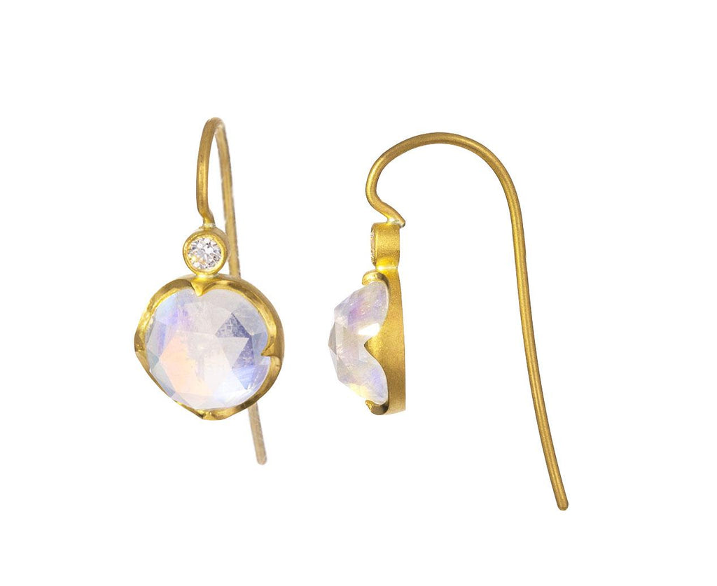 Rainbow Moonstone Diamond Earrings - TWISTonline 