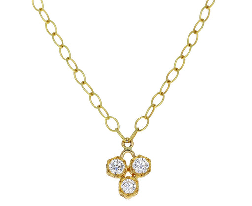 Triple Hexagonal Diamond Pendant Necklace