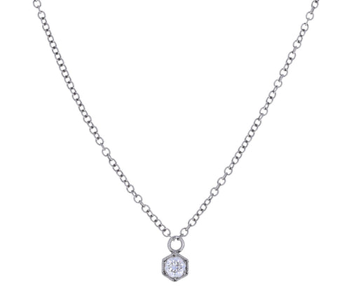 Hexagon Diamond Pendant Necklace