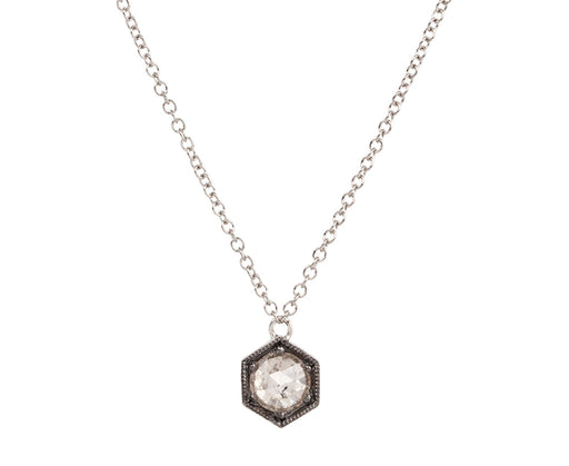Cathy Waterman Hexagonal Diamond Pendant Necklace