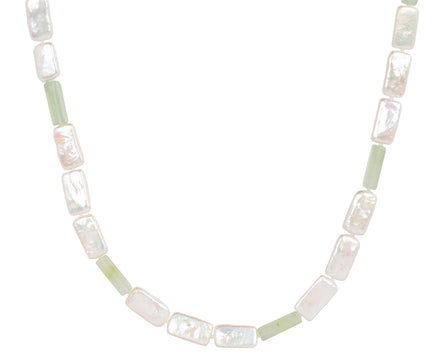Cathy Waterman Jade and Coin Pearl Necklace