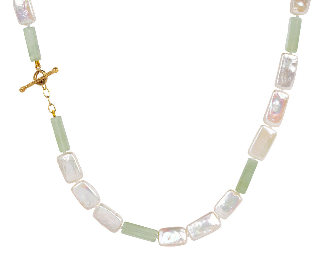 Cathy Waterman Jade and Coin Pearl Necklace Clasp