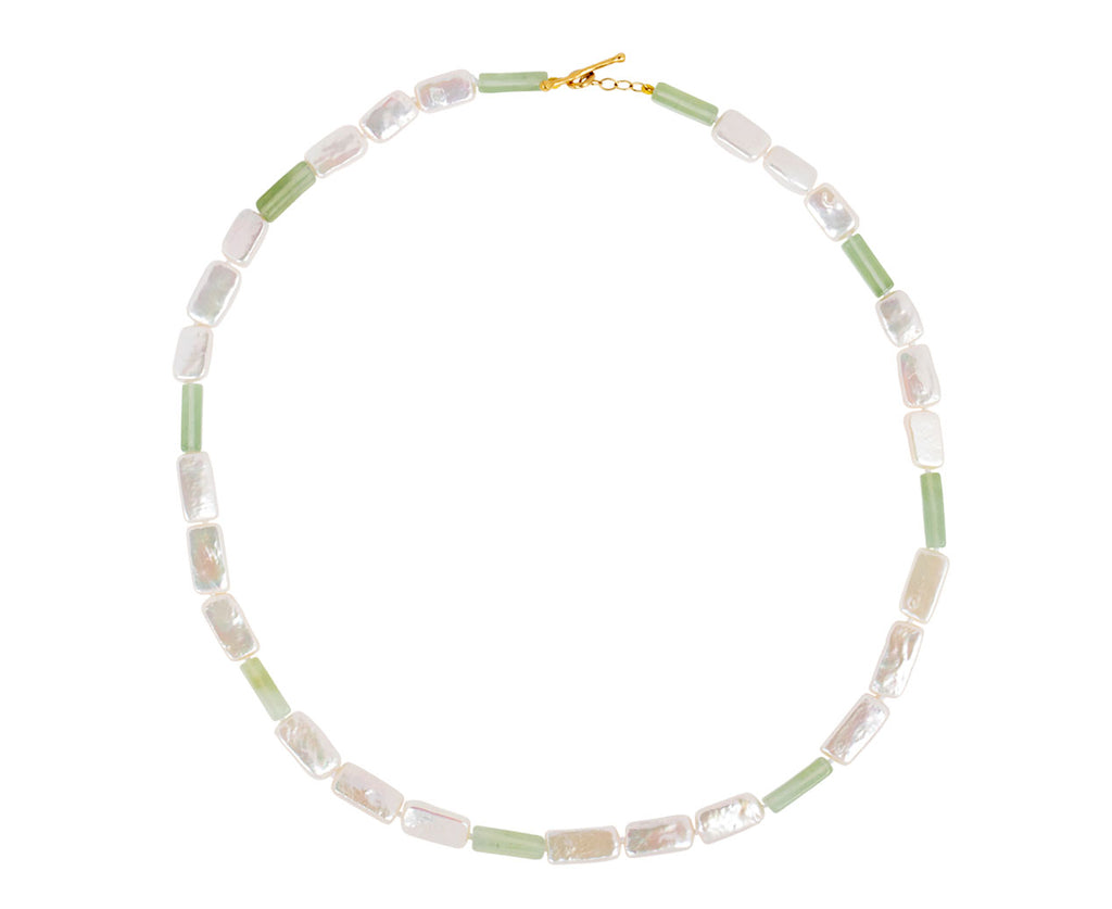 Cathy Waterman Jade and Coin Pearl Necklace Whole Necklace