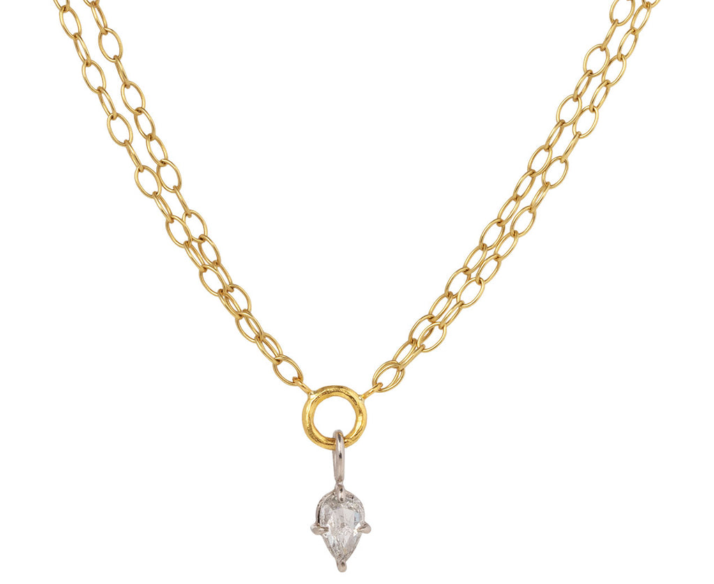 Silver Rustic Diamond Pendant Necklace
