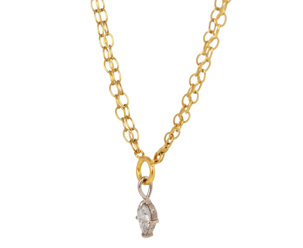 Silver Rustic Diamond Pendant Necklace