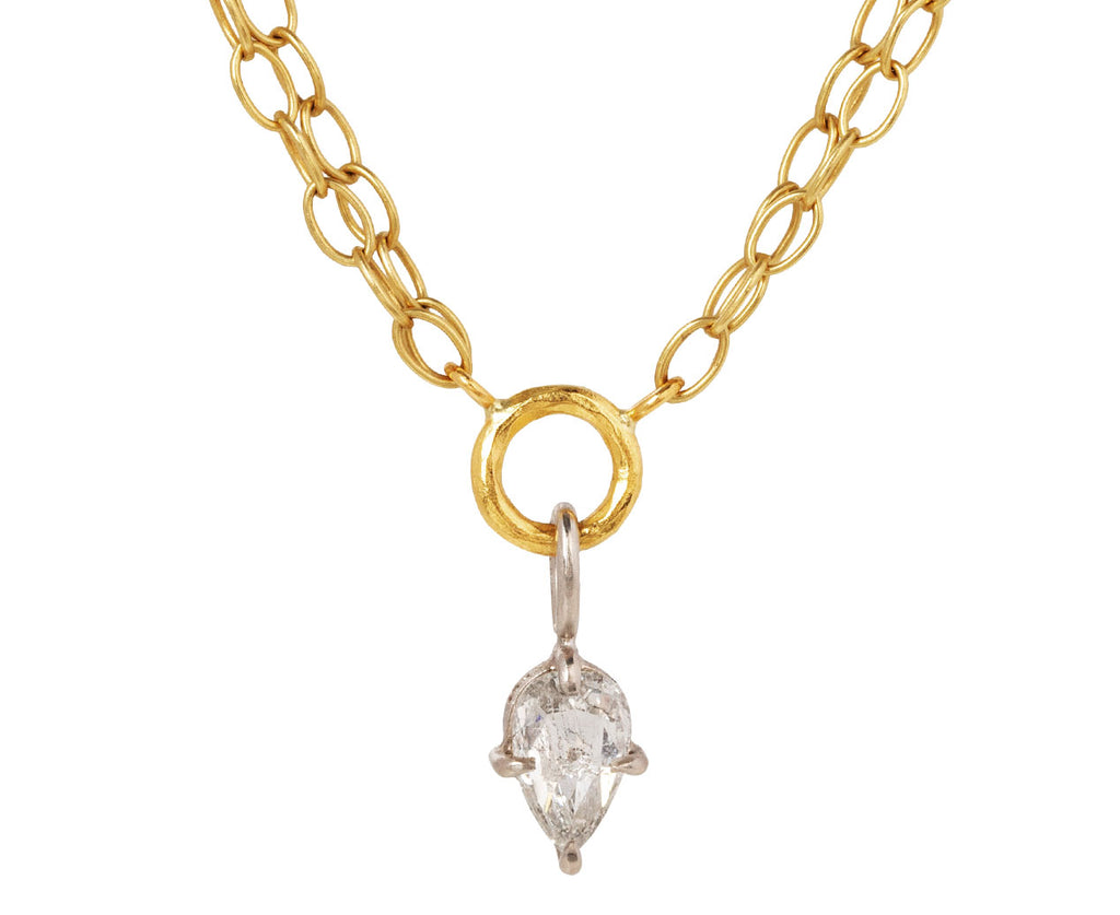 Silver Rustic Diamond Pendant Necklace