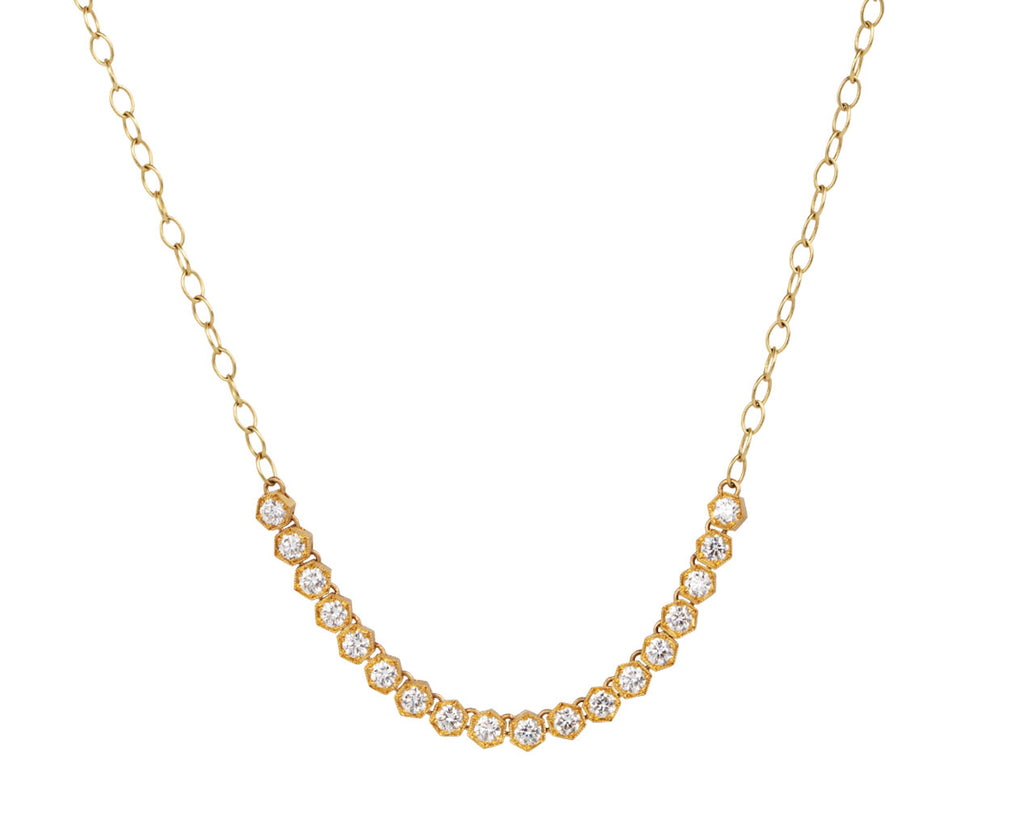 Cathy Waterman Diamond Hexagonal Bezel Necklace