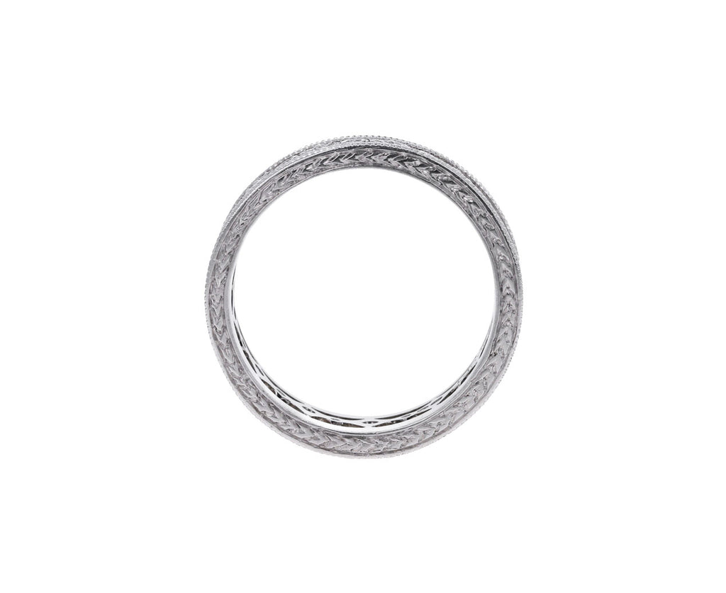 Platinum Double Milgrain Geometric Band