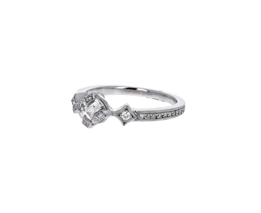 Rose Cut Diamond Antique Prong Solitiare