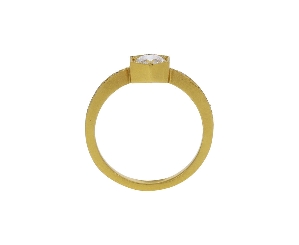Diamond Hexagonal Bezel Solitaire Ring