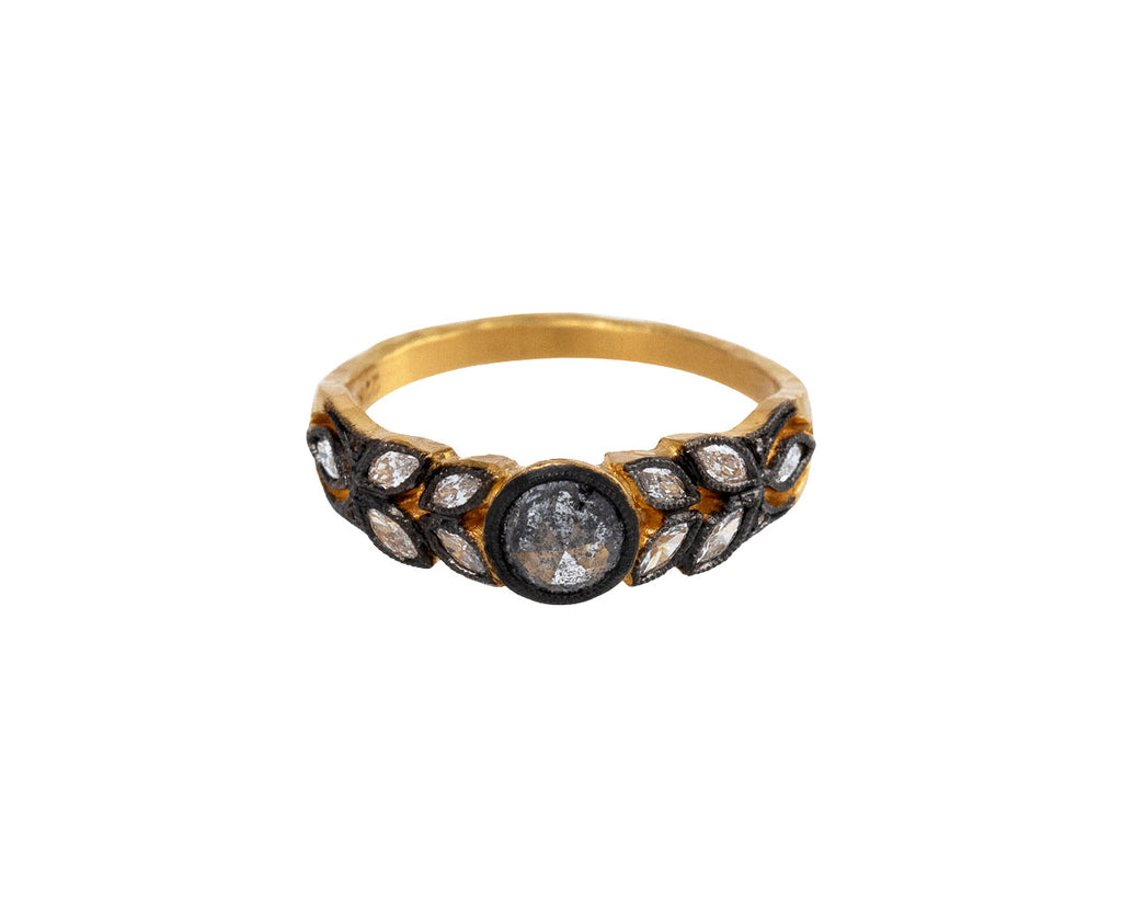 Cathy Waterman Black and White Diamond Small Garland Ring